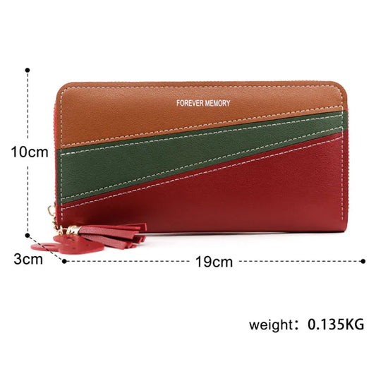 Women's Multifunctional Leather Long Clutches