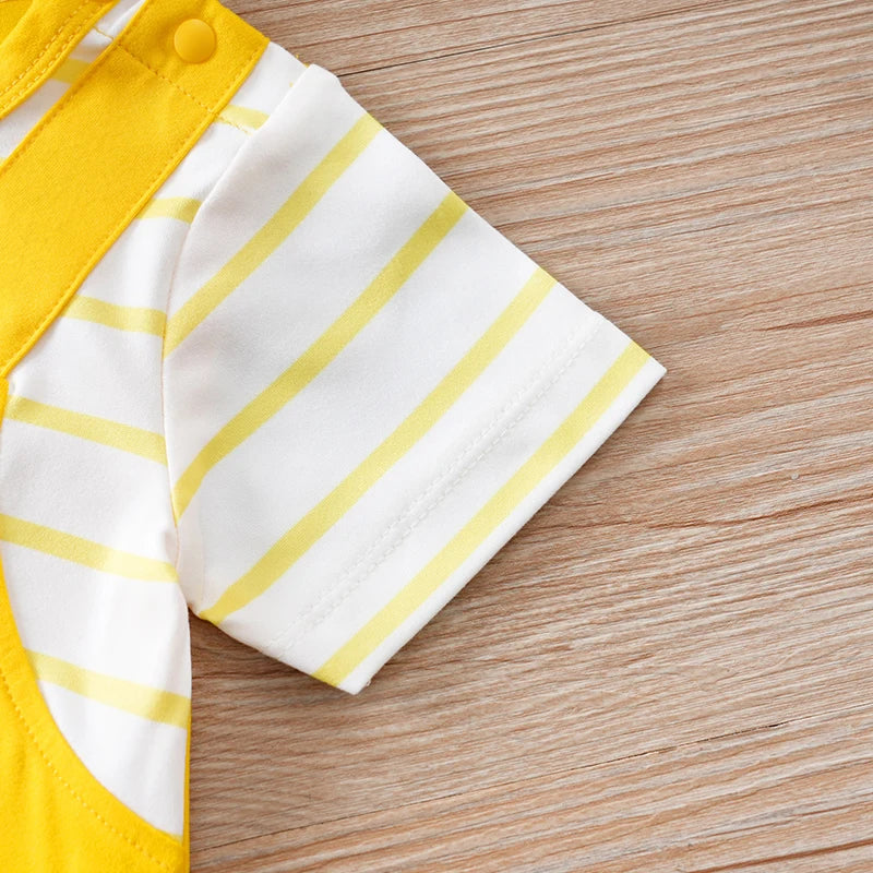 Baby Clothing Suit - Simple Yellow and White Striped Shirt