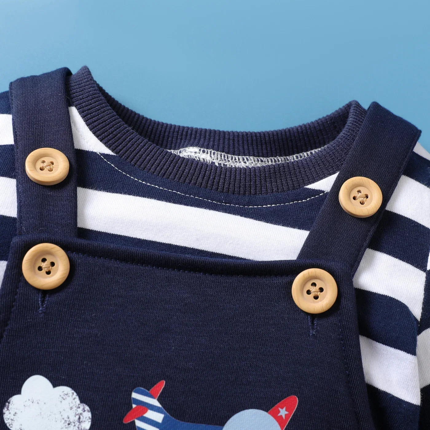 Baby Boy Airplane Pattern Hanging Strap Set Daily Wear