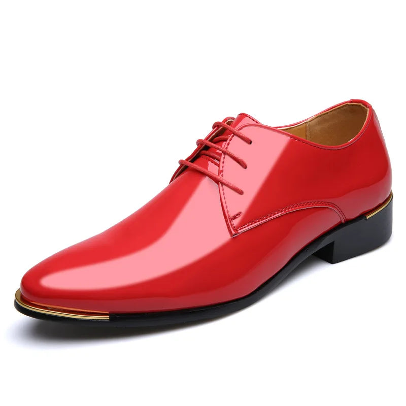 Italian Oxford Patent Leather Men's Dress Shoes