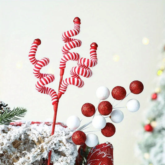 Festive Wool Candy Cane Decorations