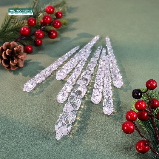 10-Piece Clear Acrylic Icicle Christmas Ornaments