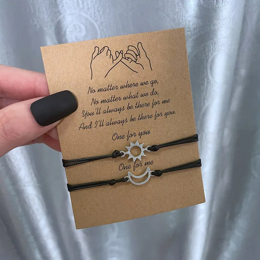 Bracelets de couple soleil et lune faits à la main