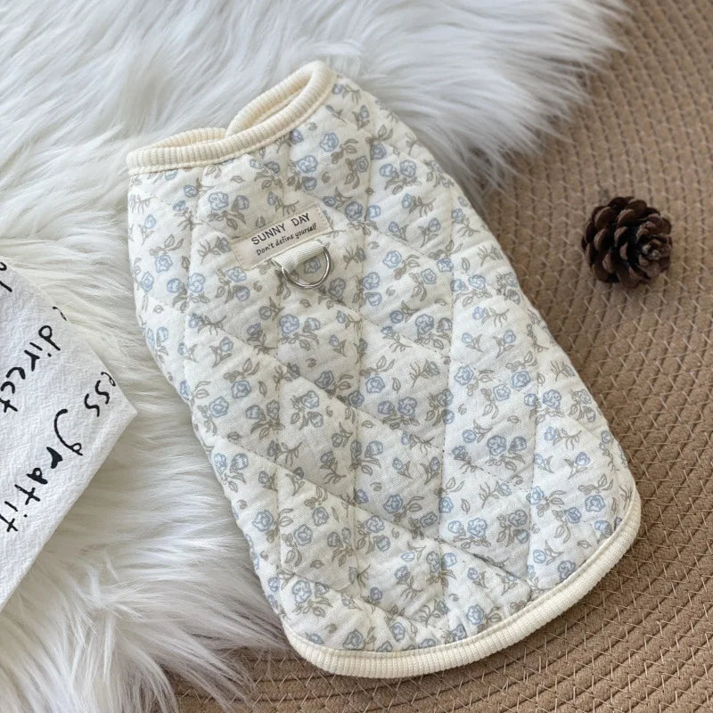 Gilet en gaze pour animaux de compagnie, manteau en coton chaud et coupe-vent avec peinture à l'encre