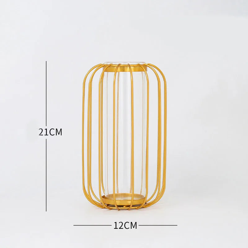 Vase en verre rose doré moderne de style nordique, décoration d'intérieur