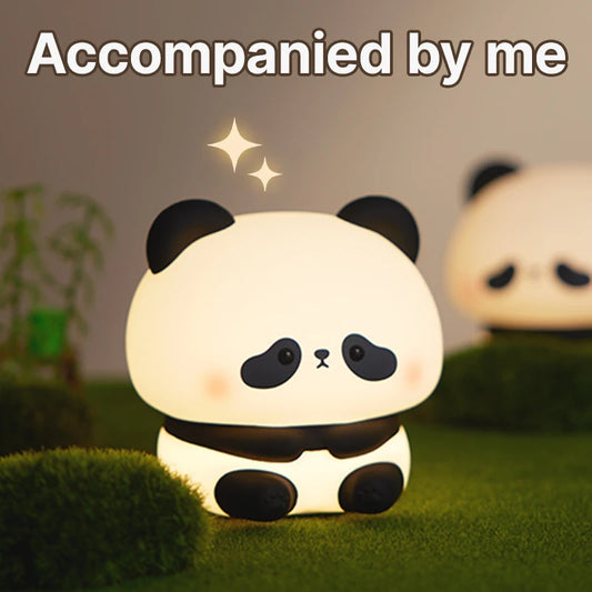 USB Rechargeable Panda LED Night Light - Touch Control - Cute Silicone Lamp