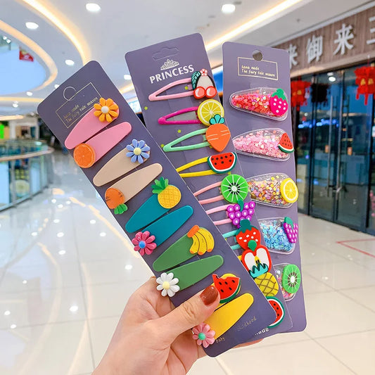 Haarspangen-Set für Kinder im Blumenstil, 10-teilig