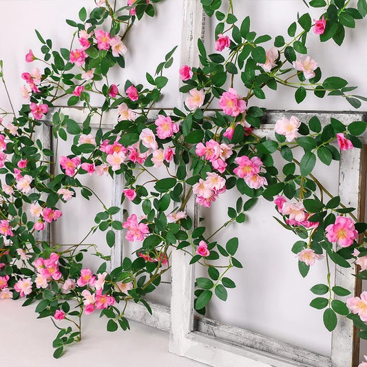 Elegant 70.86-Inch Silk Wild Rose Vine
