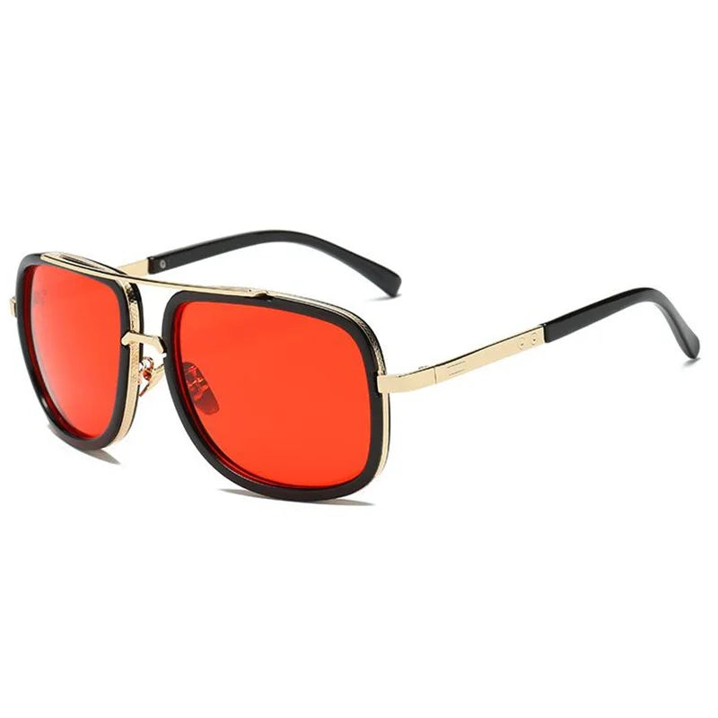 Lunettes de soleil carrées miroir de luxe pour hommes