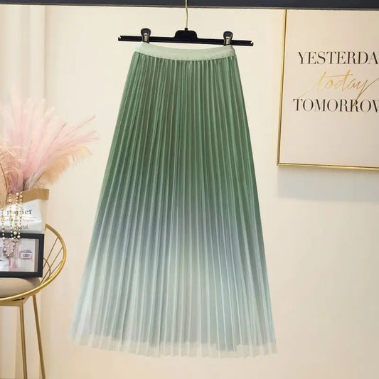 Plissierter Netzrock mit hoher Taille