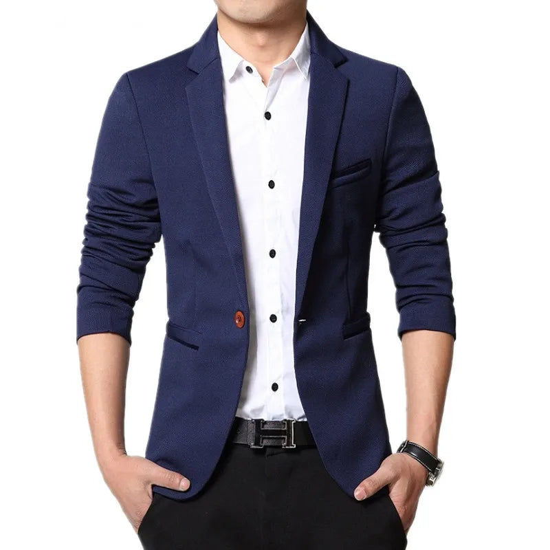 Blazer slim fit quatre saisons grande taille pour homme