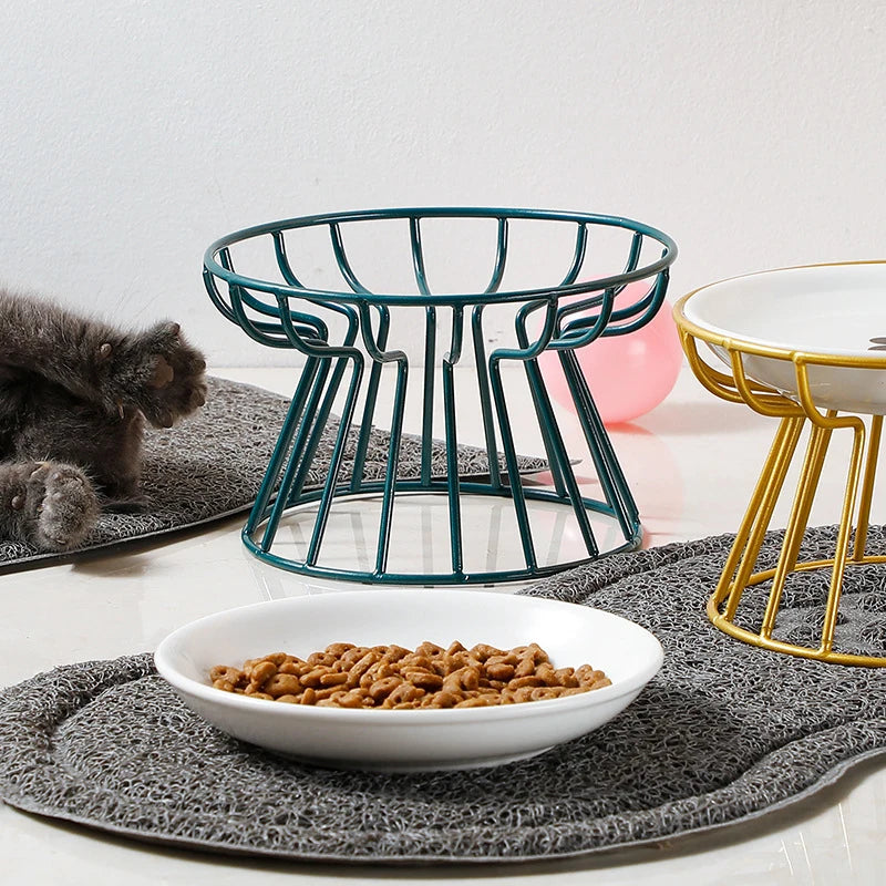 Metal Stand Lifted Cat Bowl