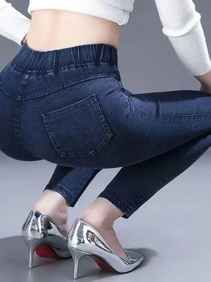 ladies jeans, elastic waist jeans