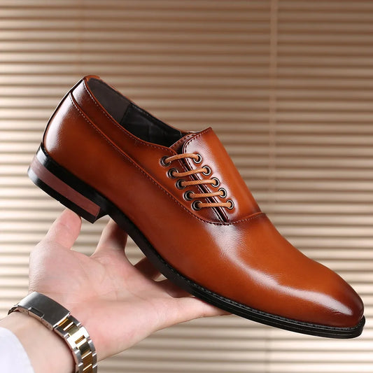 Men's Square Toe Lace-up Business Shoes
