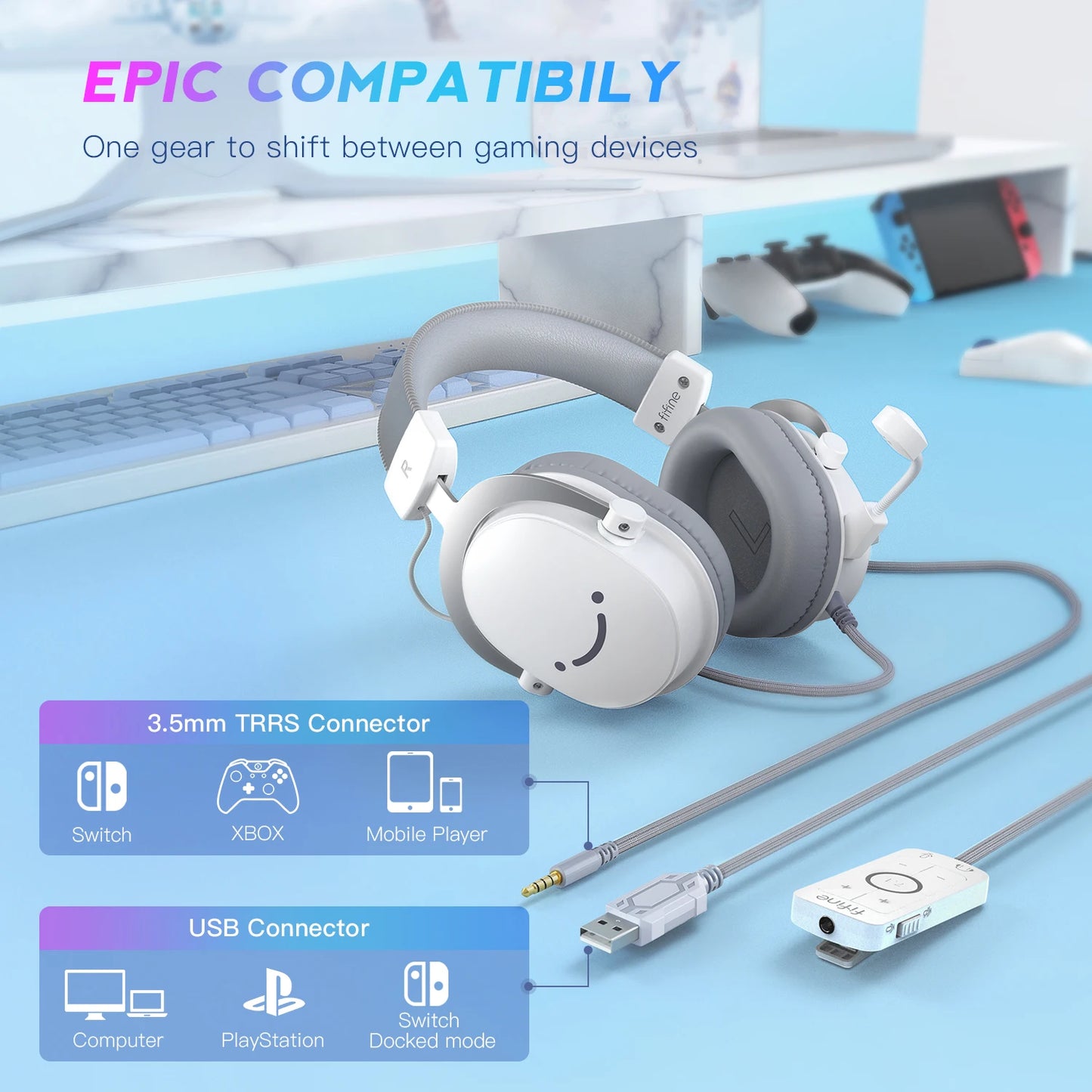 Surround Sound Gaming Headphones with Microphone