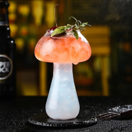 Mushroom Cocktail Glass Straw Drinks Beer Wine Coffee Cup