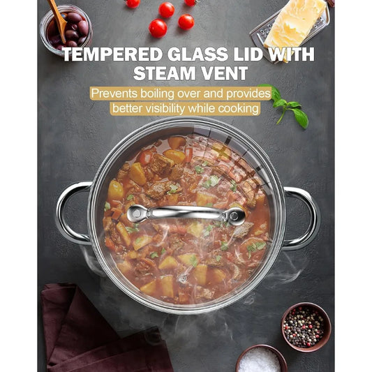 Batterie de cuisine 12 pièces en acier inoxydable