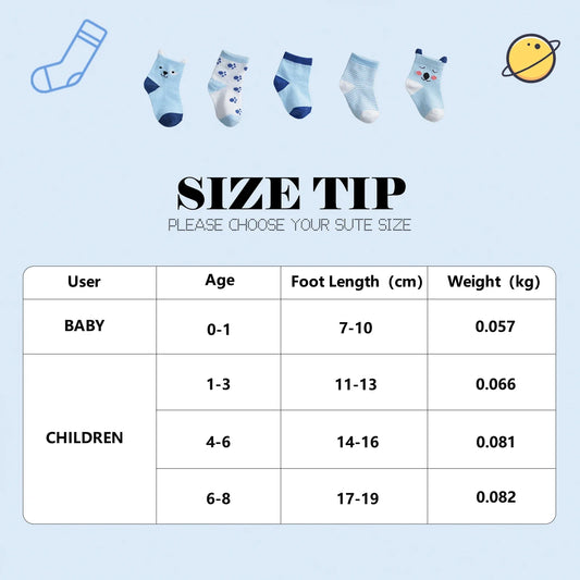 5 Paar Socken mit Animalprint für Kinder