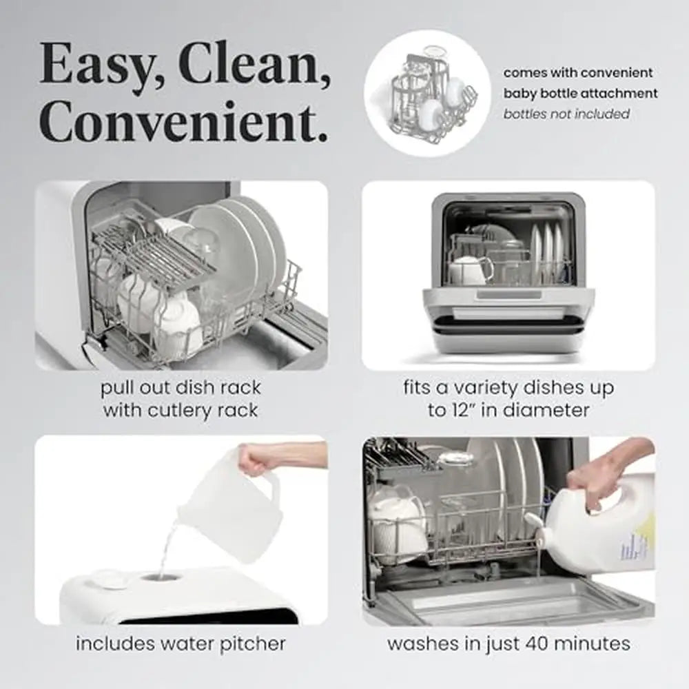 Portable Touch Screen Kitchen Countertop Dishwasher