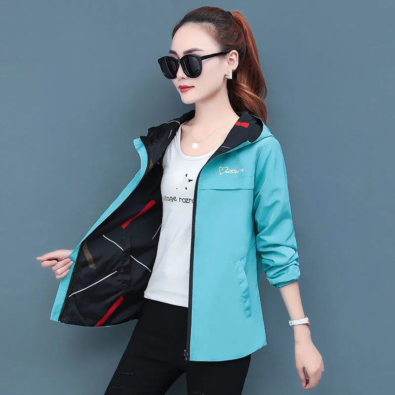 Women's Hooded Windbreaker Jacket