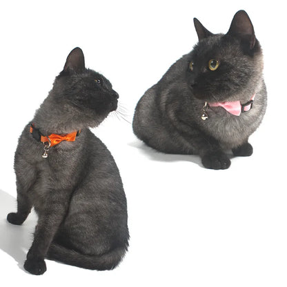Adjustable Multicolor Bow Bell Pet Collars
