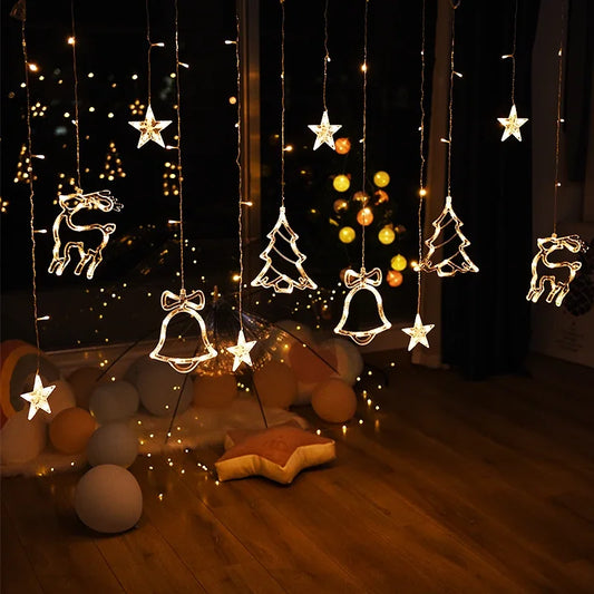 Lumières de Noël LED en forme d'étoile et de lune