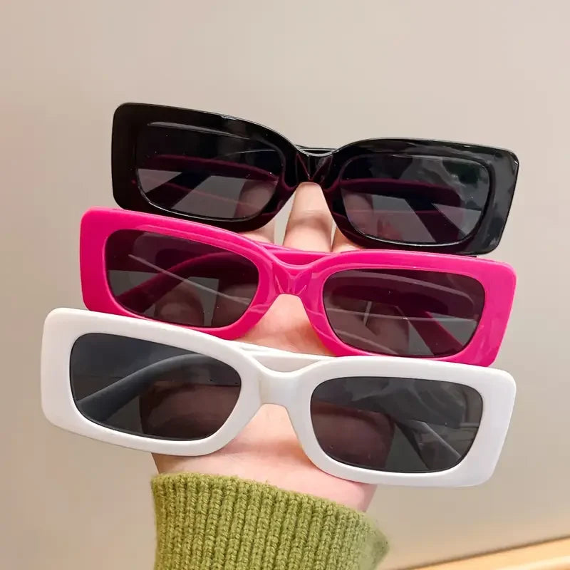 Lunettes de soleil rétro unisexes à monture carrée