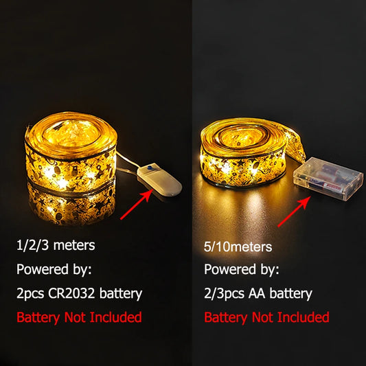 Guirlande lumineuse LED en forme de ruban pour sapin de Noël