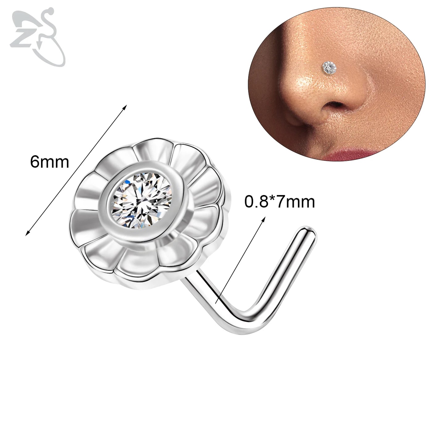 Anneaux de nez pendants en forme d'oeil de papillon pour femmes, 1 pièce