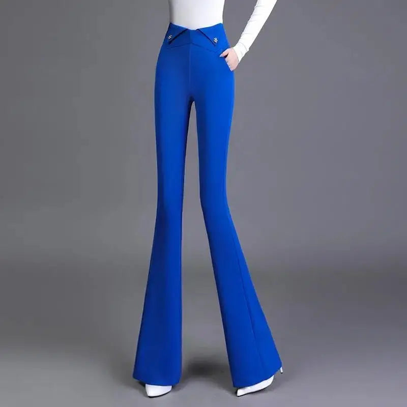 Pantalon de costume évasé taille haute