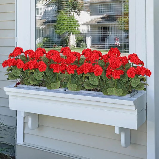 Red Geraniums Artificial Flowers for Home Decoration