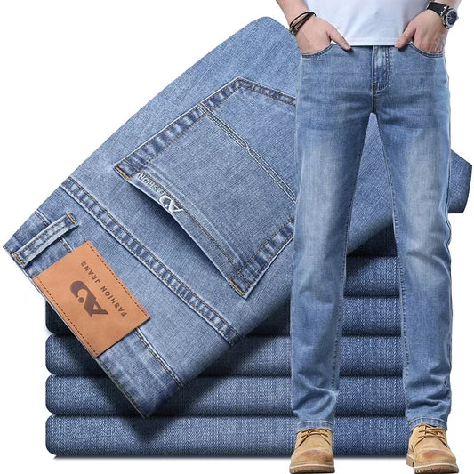 Summer Stretch Denim Men's Business Jeans