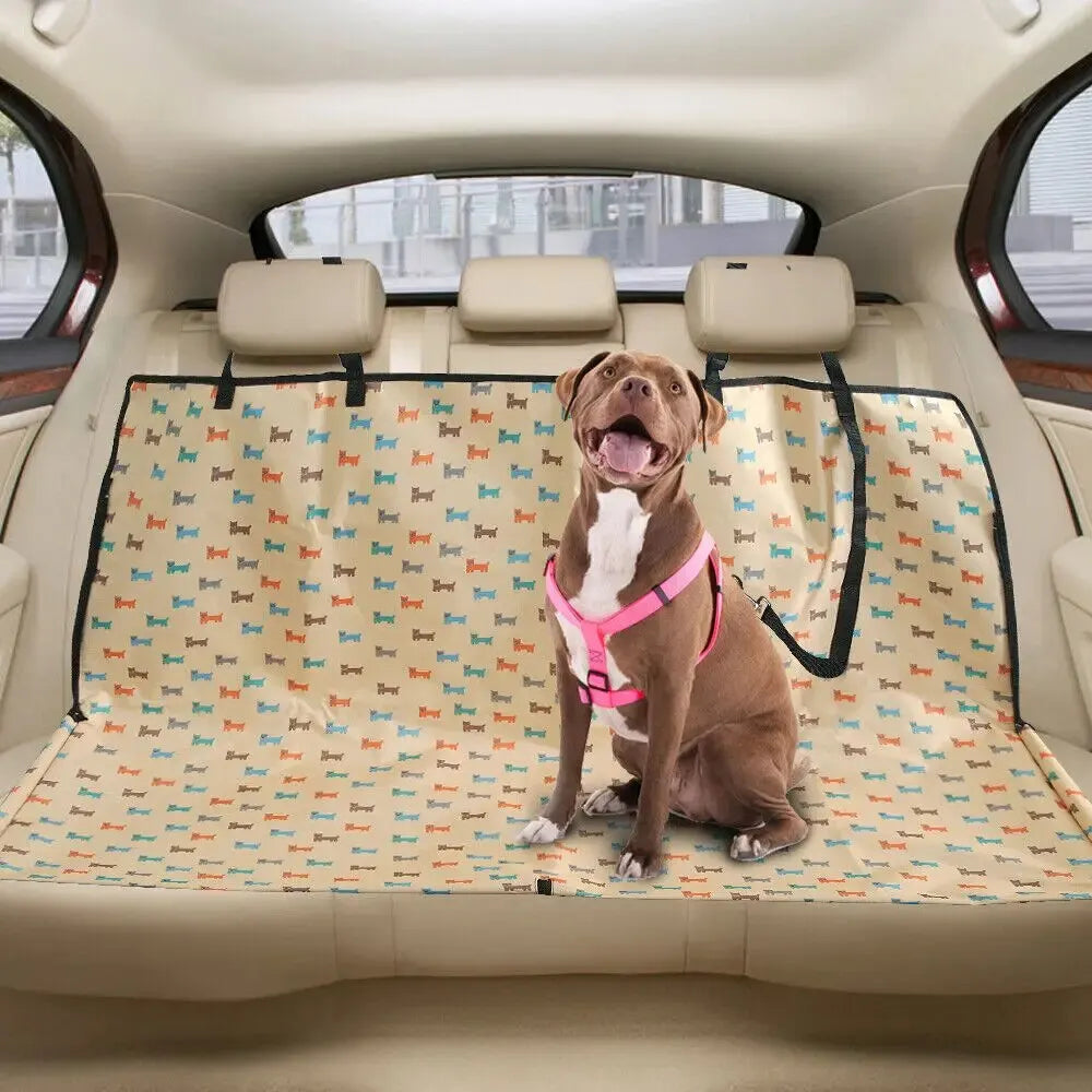 Printed Waterproof Dog Car Seat Cover Protector