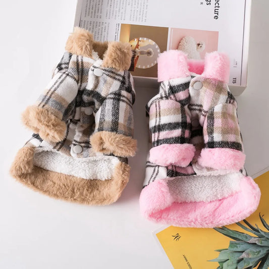 Fur Collar Warm Jacket For Small Dogs - Pet Outfits