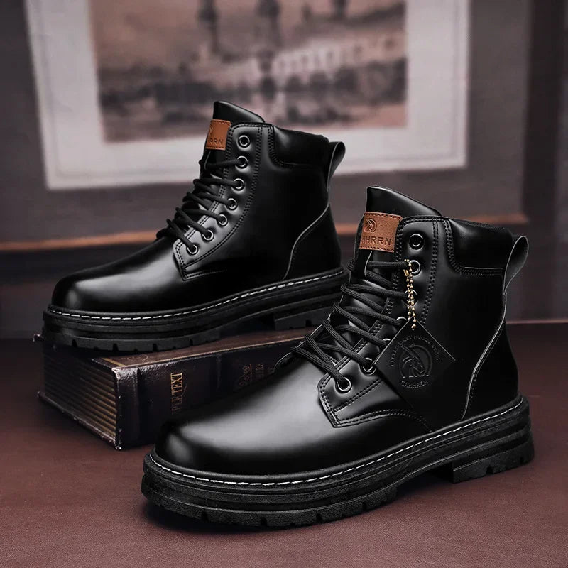 Men's High-Top Lace-Up Ankle Boots