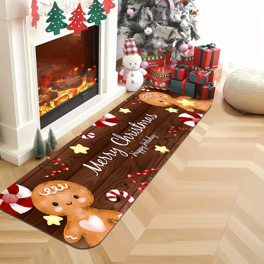 Christmas Gingerbread Man Non-Slip Floor Mat
