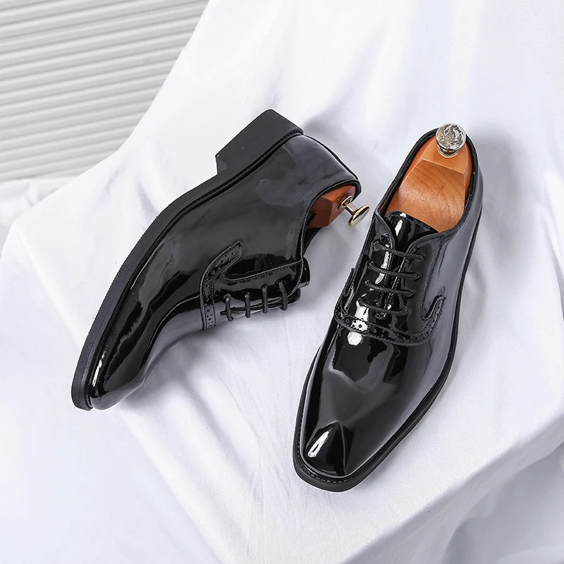 Men's Breathable Patent Leather Shoes