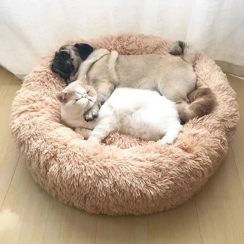 Donut Long Plush Cat & Dog Bed