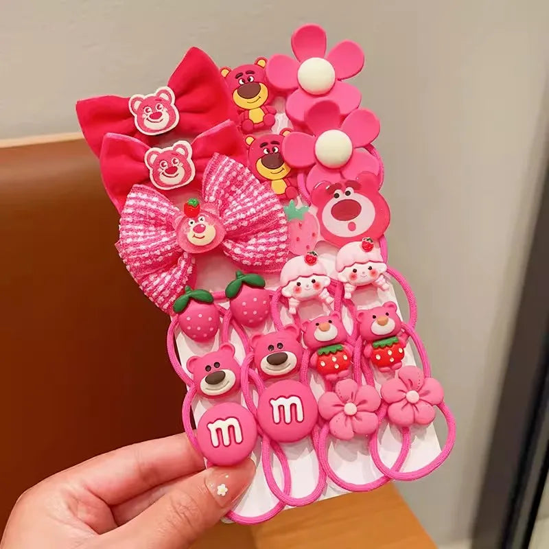 Kinder Haarspangen Set mit Cartoon-Plüsch