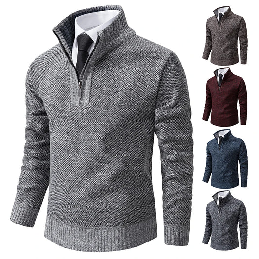Autumn & Winter Men's Zippered Fleece Sweater