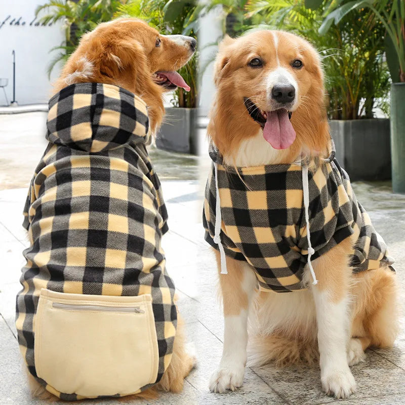 Dog's Winter Jacket Plaid Reversible