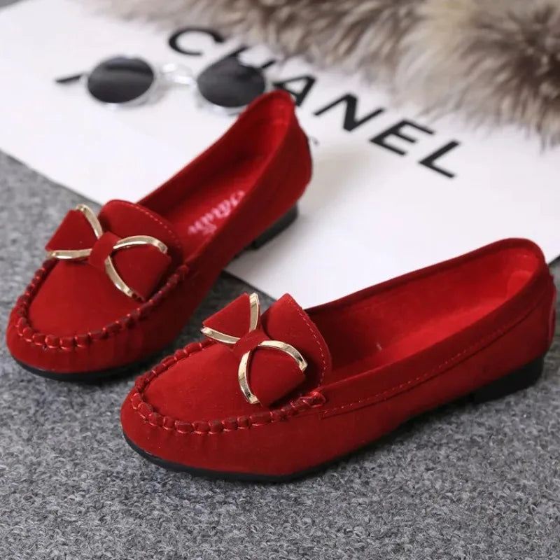 Mocassins plats à nœud papillon pour femmes