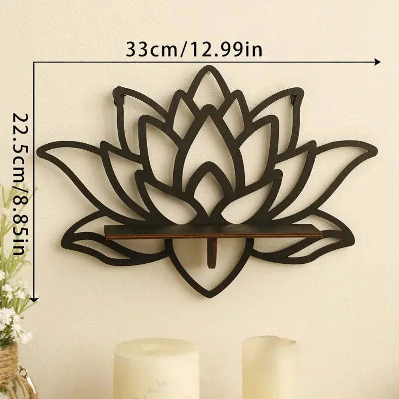 Décoration murale avec étagère d'angle en cristal Lotus