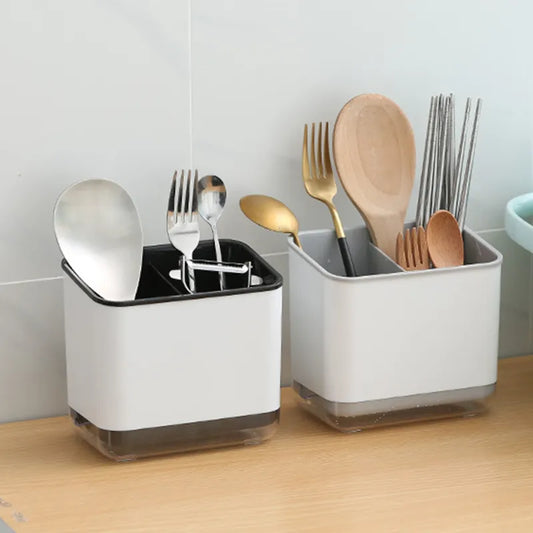 Plastic Double-Layer Cutlery Storage Holder