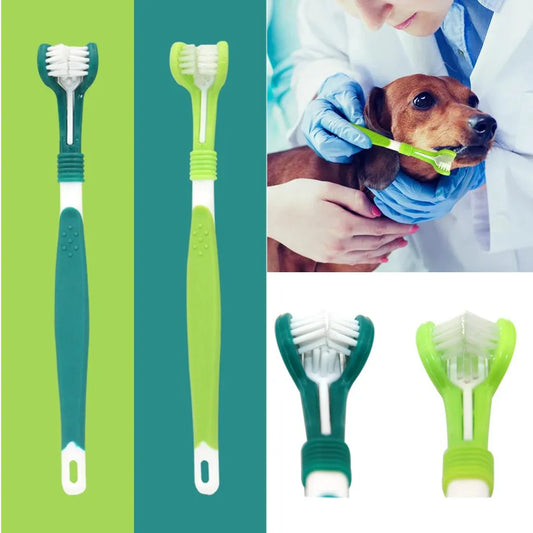 Pet Dog 3-Sided Plastic Toothbrush