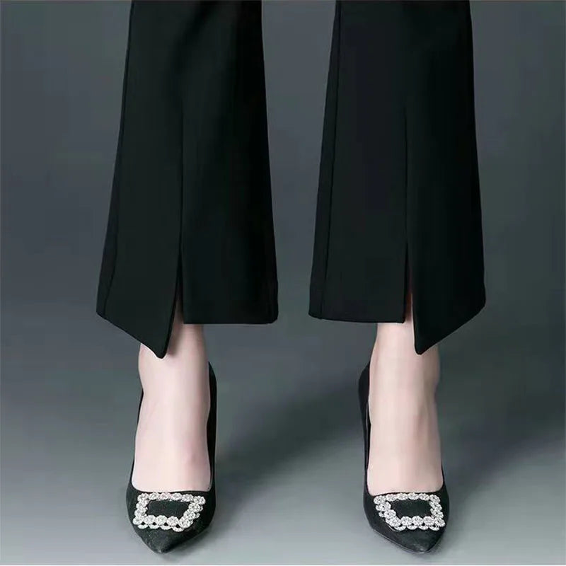 Thin High-Waisted Flare Pants