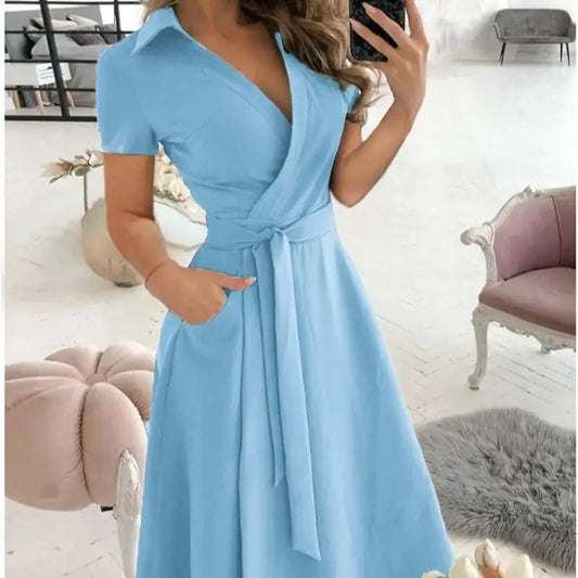 Robe d'été trapèze à manches courtes