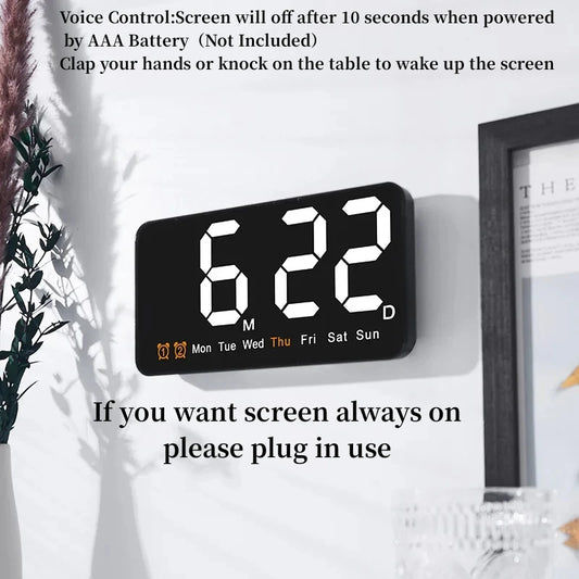 Voice-Controlled Large Digital Wall Clock