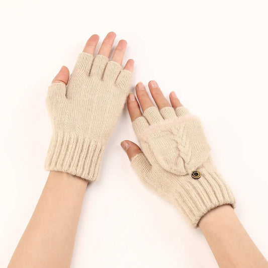 Gants tricotés en laine sans doigts
