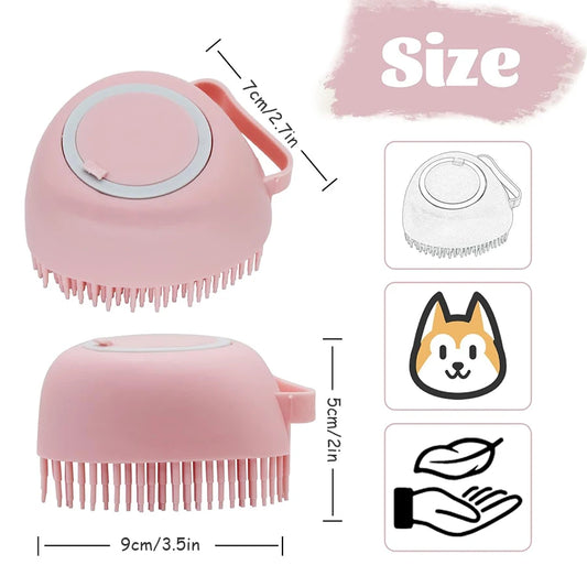 Brosse de bain en silicone souple pour animaux de compagnie pour le toilettage